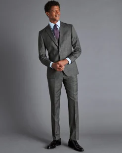Suit Pants|Pants & Shorts<Charles Tyrwhitt Italian Luxury Prince of Wales Check Suit Pants - Grey