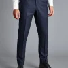 Suit Pants|Pants & Shorts<Charles Tyrwhitt Italian Luxury Stretch Flannel Suit Pants - Dark Blue