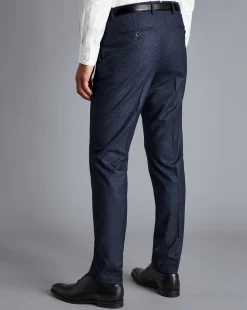 Suit Pants|Pants & Shorts<Charles Tyrwhitt Italian Luxury Stretch Flannel Suit Pants - Dark Blue