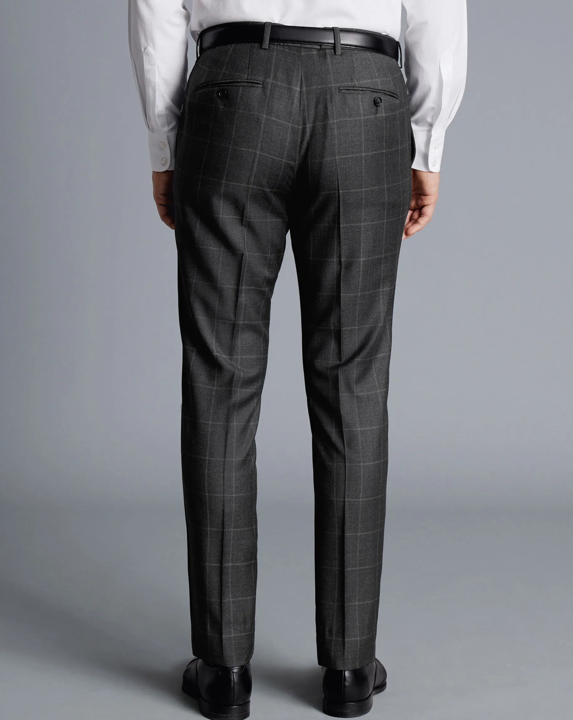 Suit Pants|Pants & Shorts<Charles Tyrwhitt Italian Luxury Windowpane Suit Pants - Grey