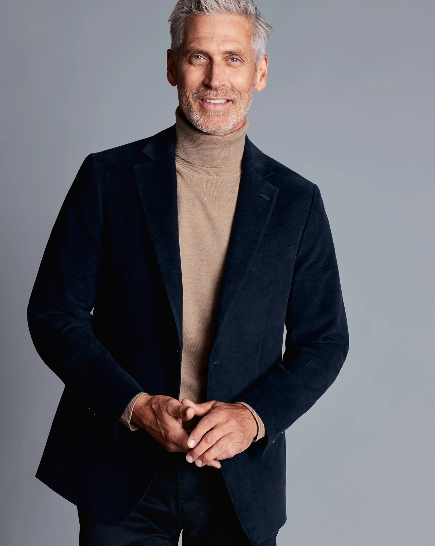 Blazers|Navy<Charles Tyrwhitt Italian Moleskin Jacket - Navy