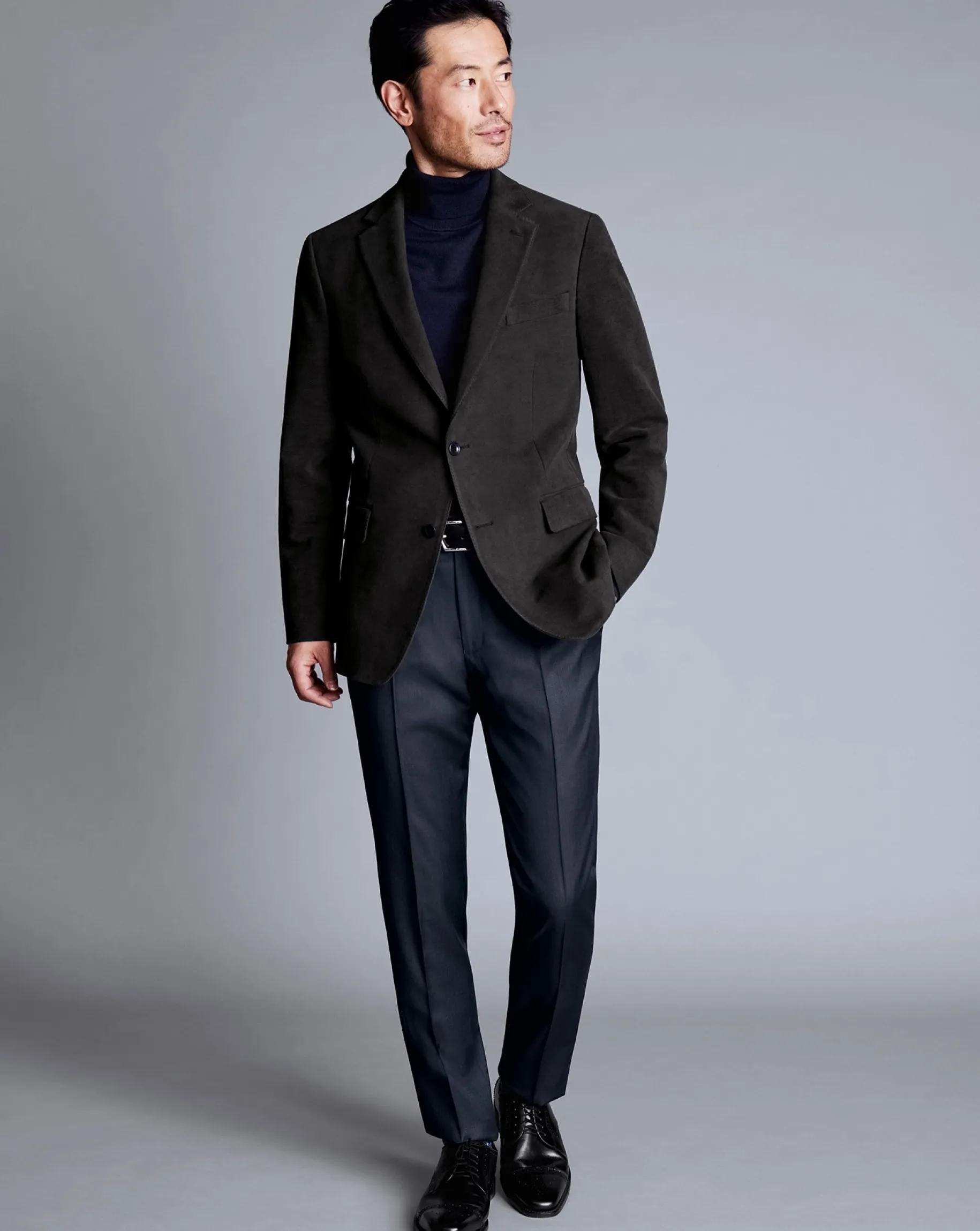 Coats & Jackets|Blazers<Charles Tyrwhitt Italian Moleskin Jacket - Dark Grey