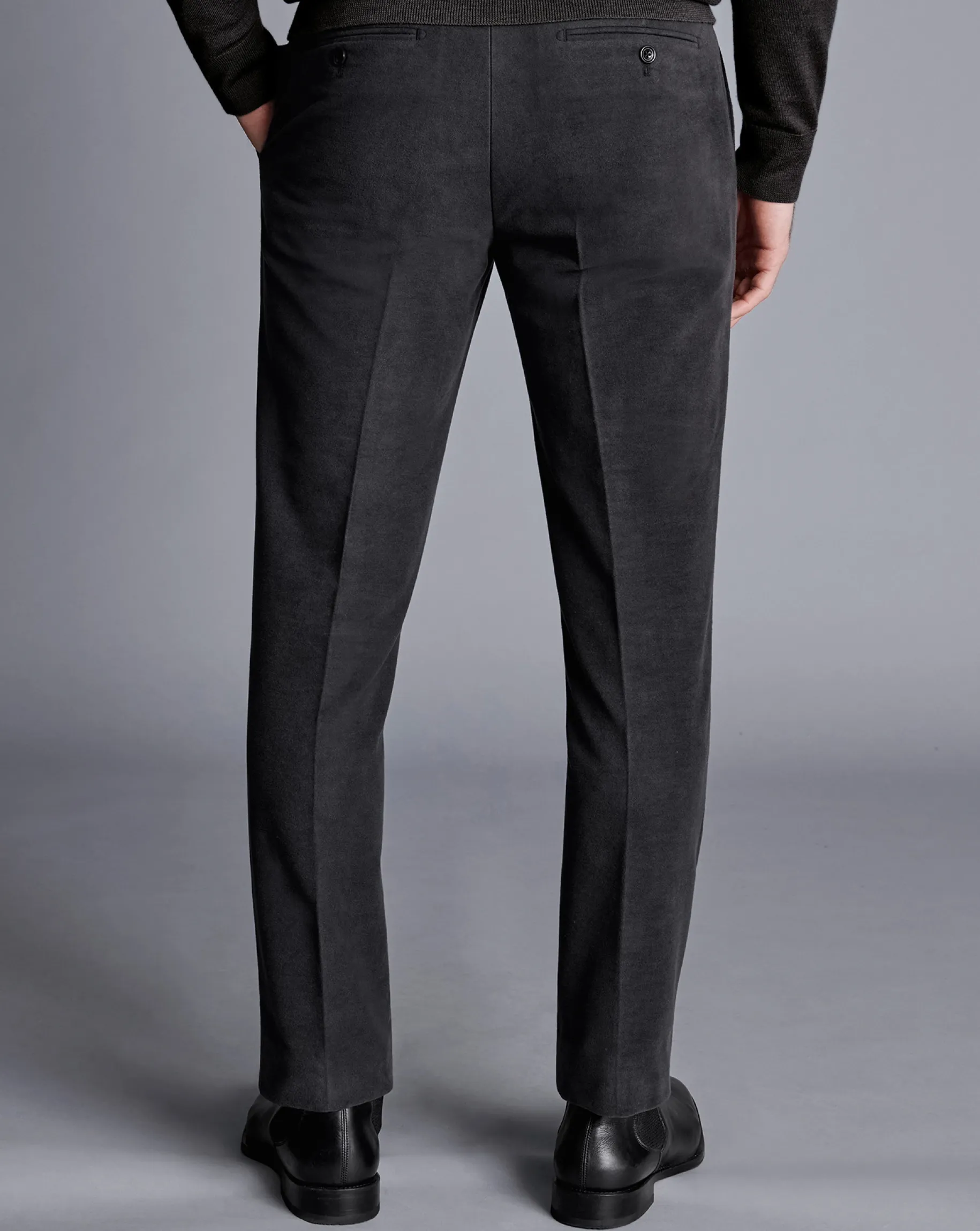 Pants & Shorts<Charles Tyrwhitt Italian Moleskin Pants - Dark Grey