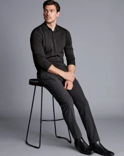 Pants & Shorts<Charles Tyrwhitt Italian Moleskin Pants - Dark Grey