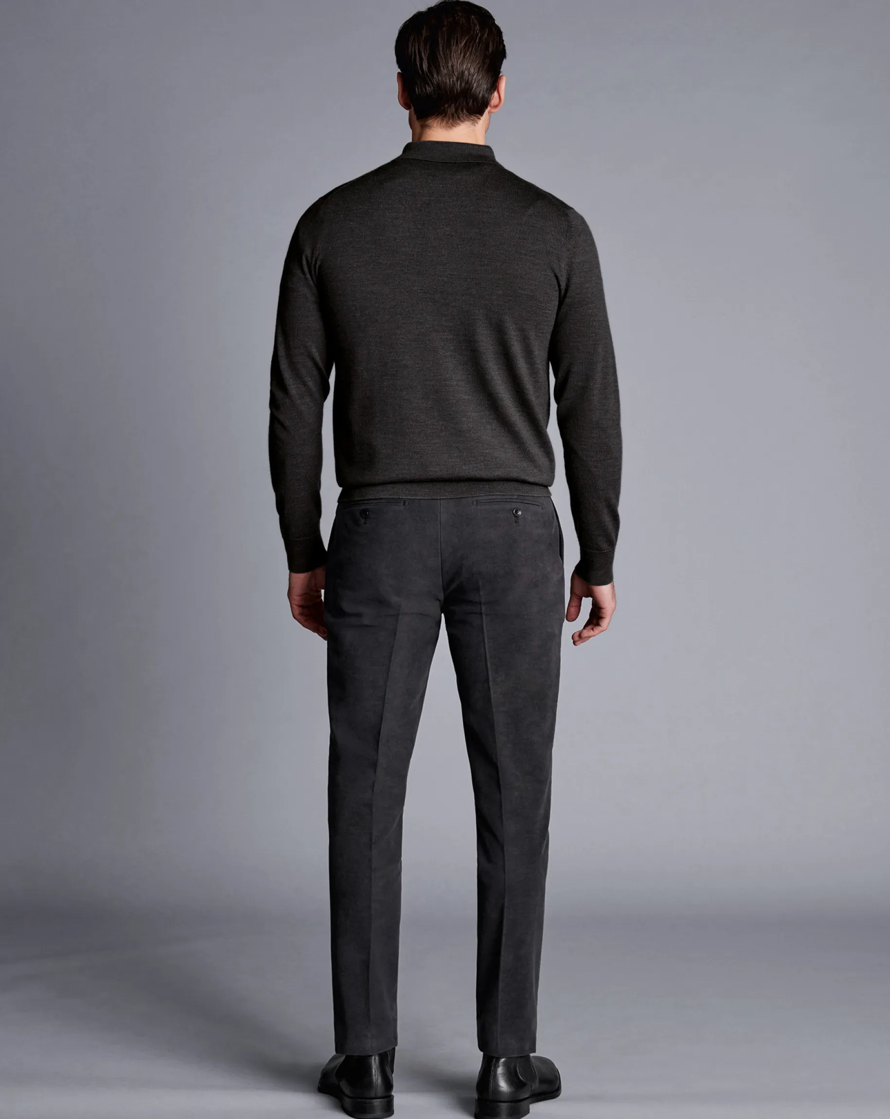 Pants & Shorts<Charles Tyrwhitt Italian Moleskin Pants - Dark Grey