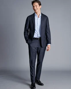 Suit Pants<Charles Tyrwhitt Italian Pindot Suit Pants - Denim Blue