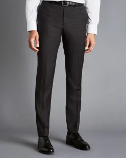 Suit Pants|Pants & Shorts<Charles Tyrwhitt Italian Prince of Wales Check Suit Pants - Charcoal Grey