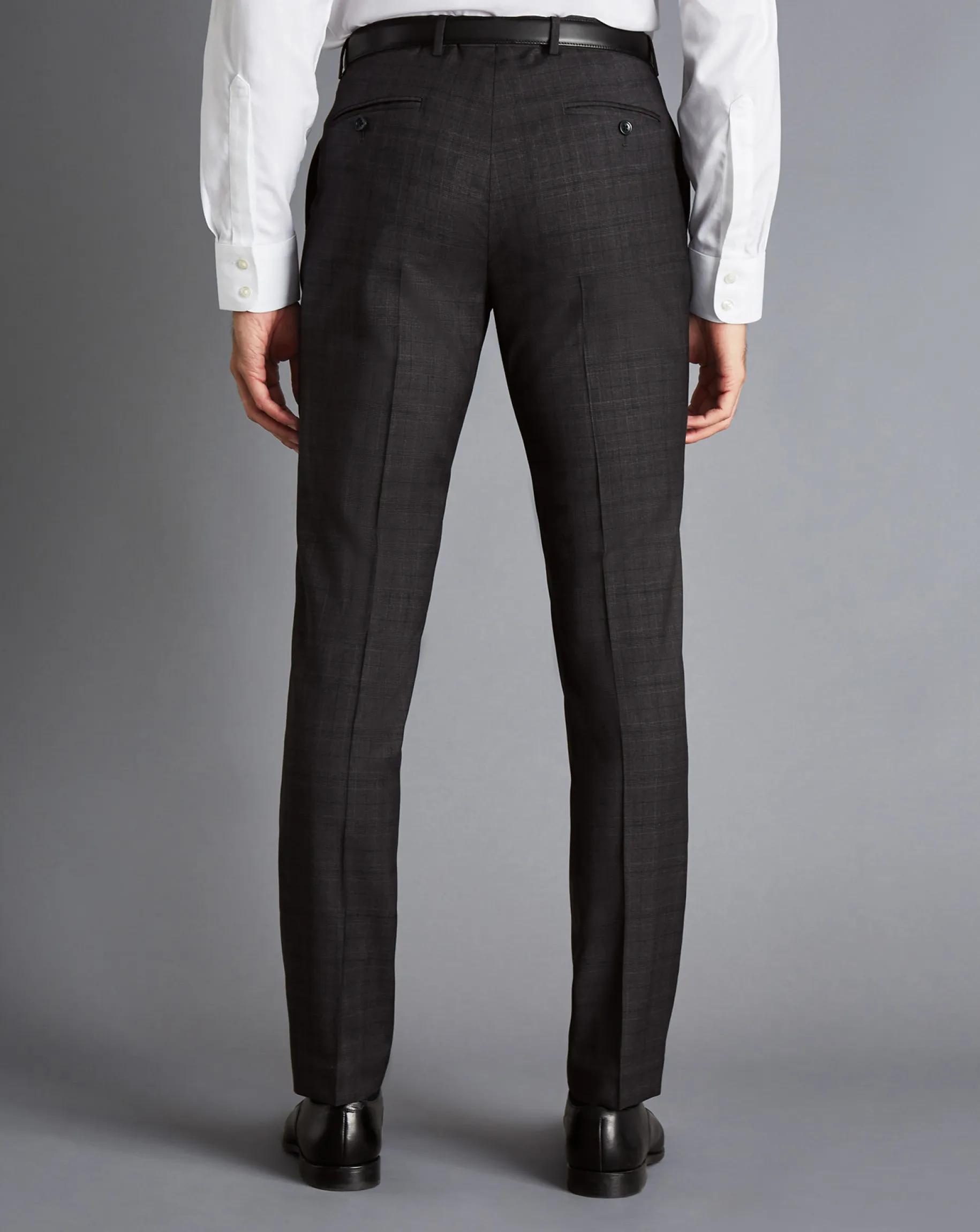 Suit Pants|Pants & Shorts<Charles Tyrwhitt Italian Prince of Wales Check Suit Pants - Charcoal Grey
