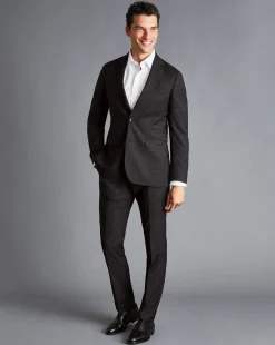 Suit Pants|Pants & Shorts<Charles Tyrwhitt Italian Prince of Wales Check Suit Pants - Charcoal Grey