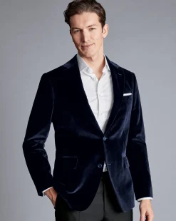 Black Tie|Wedding<Charles Tyrwhitt Italian Velvet Jacket - Navy