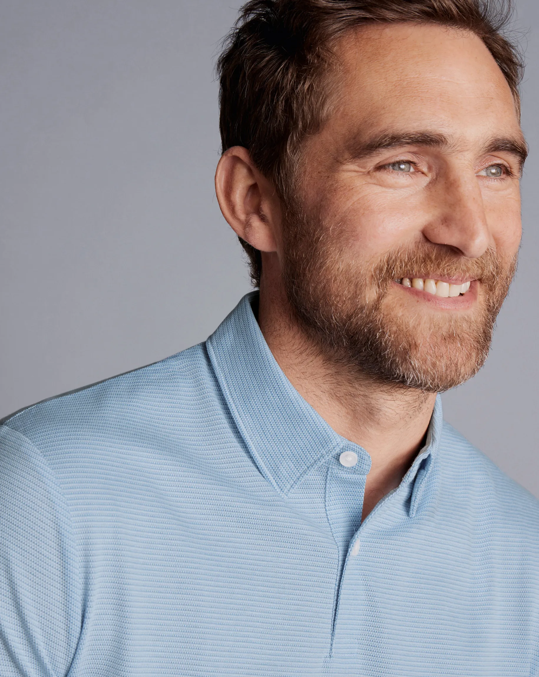 Shirt Sale|Polos<Charles Tyrwhitt Jacquard Polo - Cornflower Blue