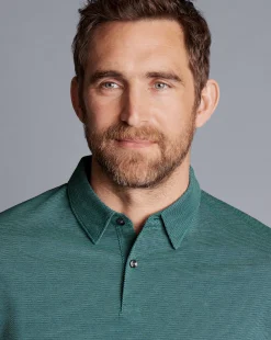 Shirt Sale|Polos<Charles Tyrwhitt Jacquard Polo - Petrol Blue