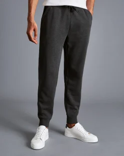 Pants & Shorts<Charles Tyrwhitt Jersey Joggers - Dark Grey Melange