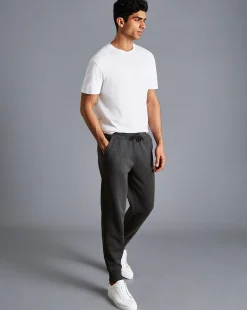 Pants & Shorts<Charles Tyrwhitt Jersey Joggers - Dark Grey Melange