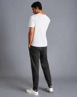 Pants & Shorts<Charles Tyrwhitt Jersey Joggers - Dark Grey Melange