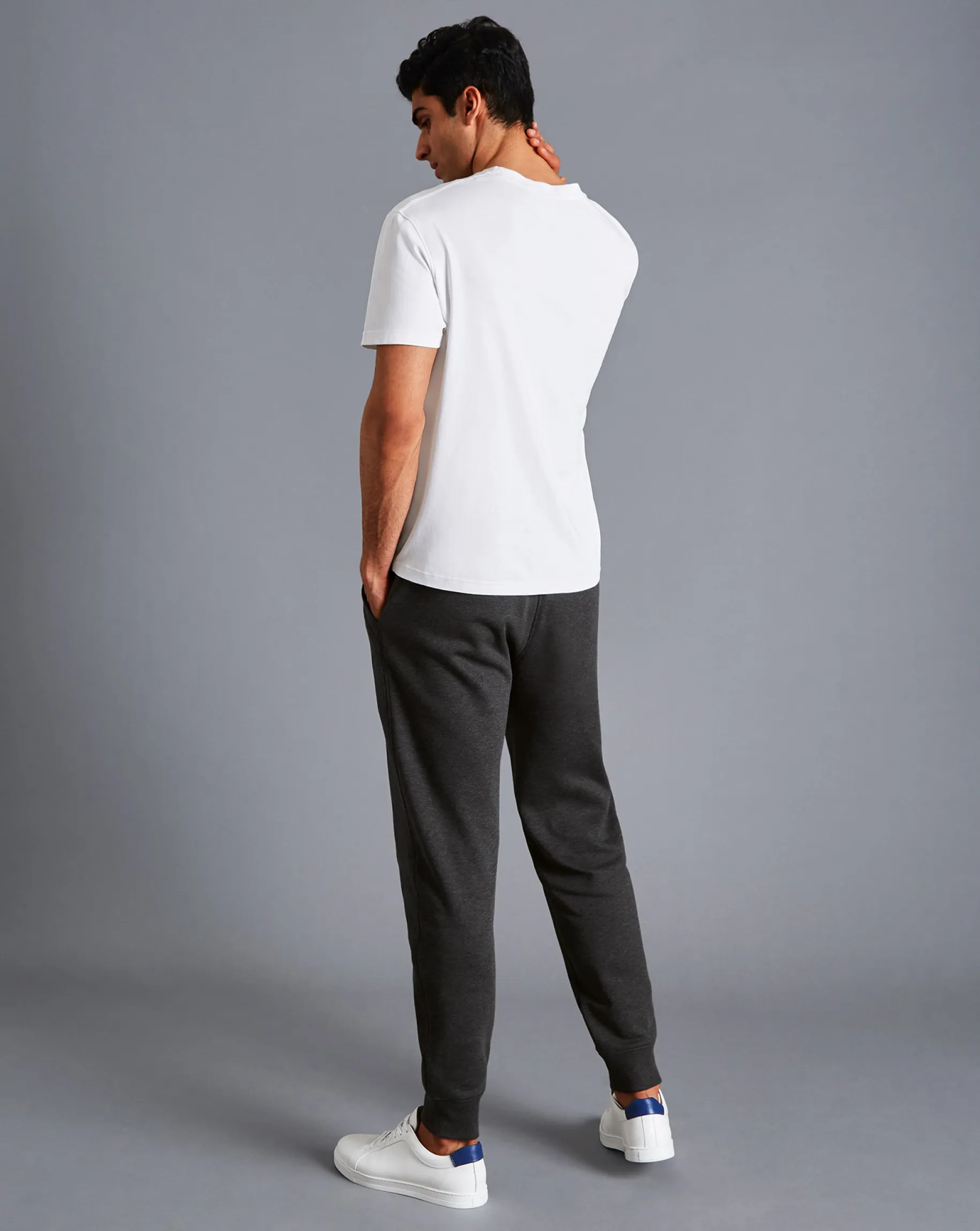 Pants & Shorts<Charles Tyrwhitt Jersey Joggers - Dark Grey Melange