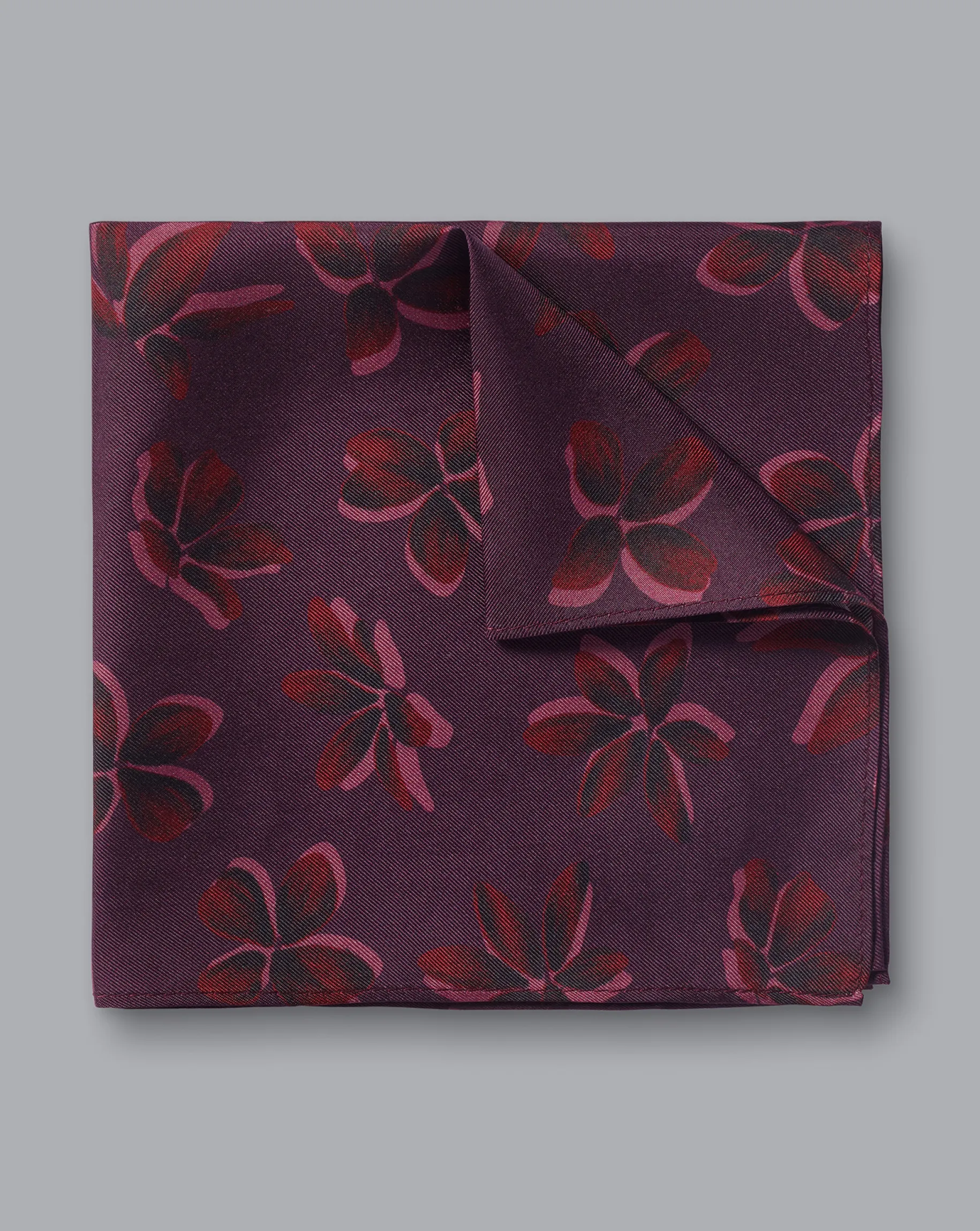 Pocket Squares<Charles Tyrwhitt Large Floral Print Silk Pocket Square - Blackberry Purple