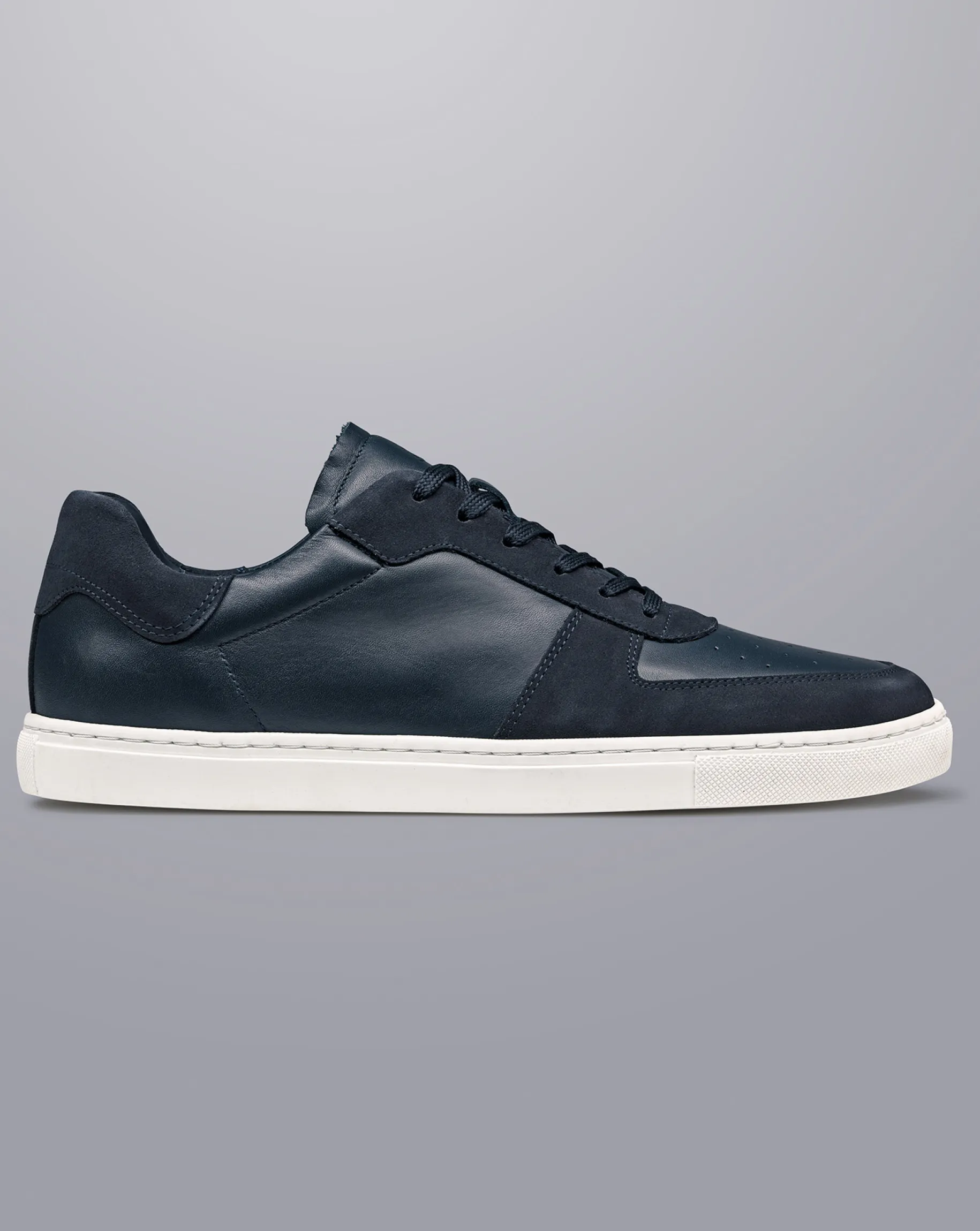 Sneakers|Blue Shoes<Charles Tyrwhitt Leather and Suede Cupsole Sneakers - Navy