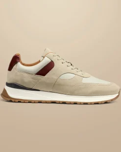 Sneakers<Charles Tyrwhitt Leather and Suede Sneakers - Cream
