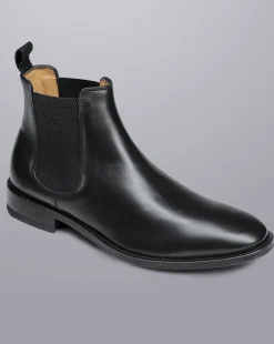 Boots|Black Shoes<Charles Tyrwhitt Leather Chelsea Boots - Black
