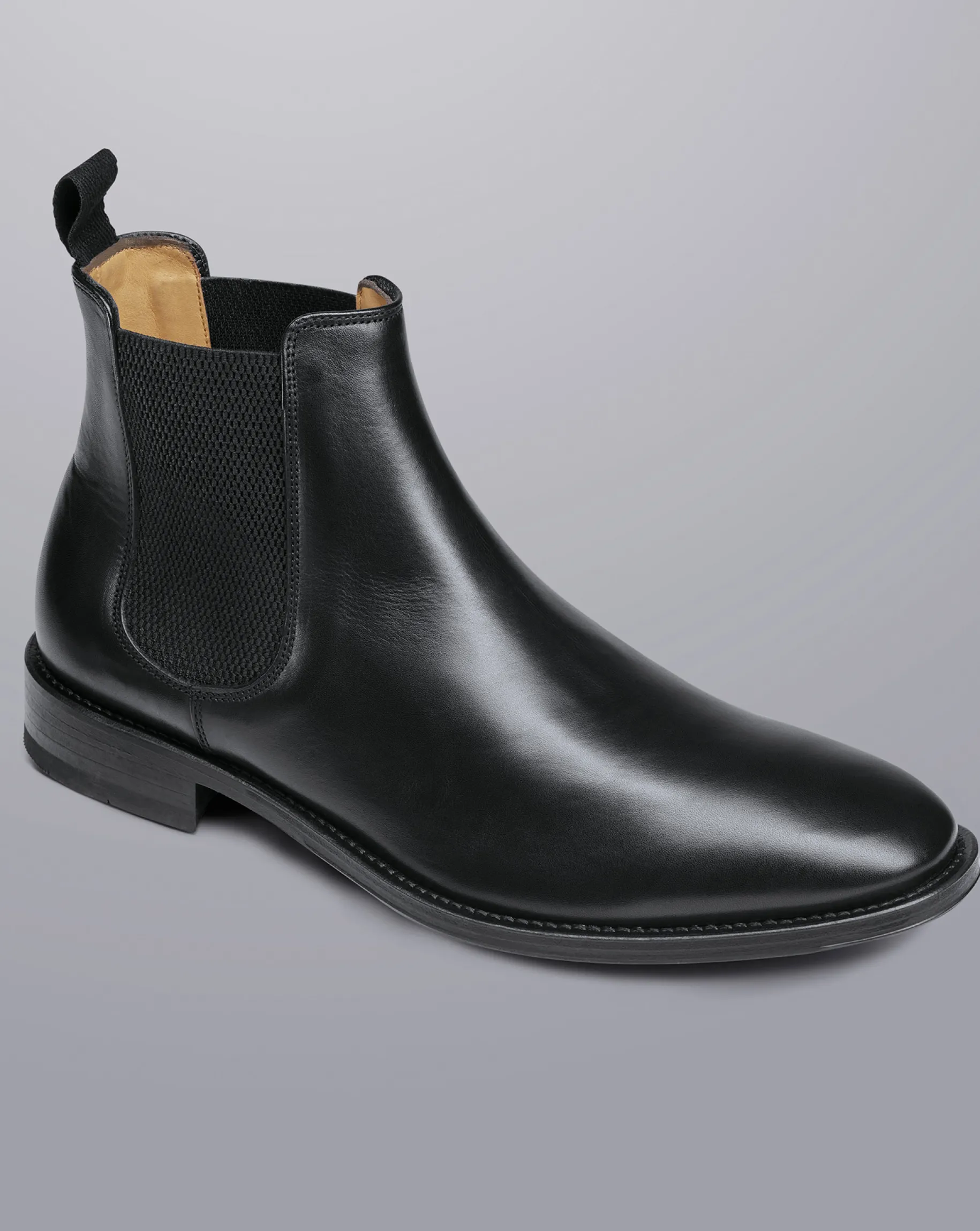 Boots|Black Shoes<Charles Tyrwhitt Leather Chelsea Boots - Black