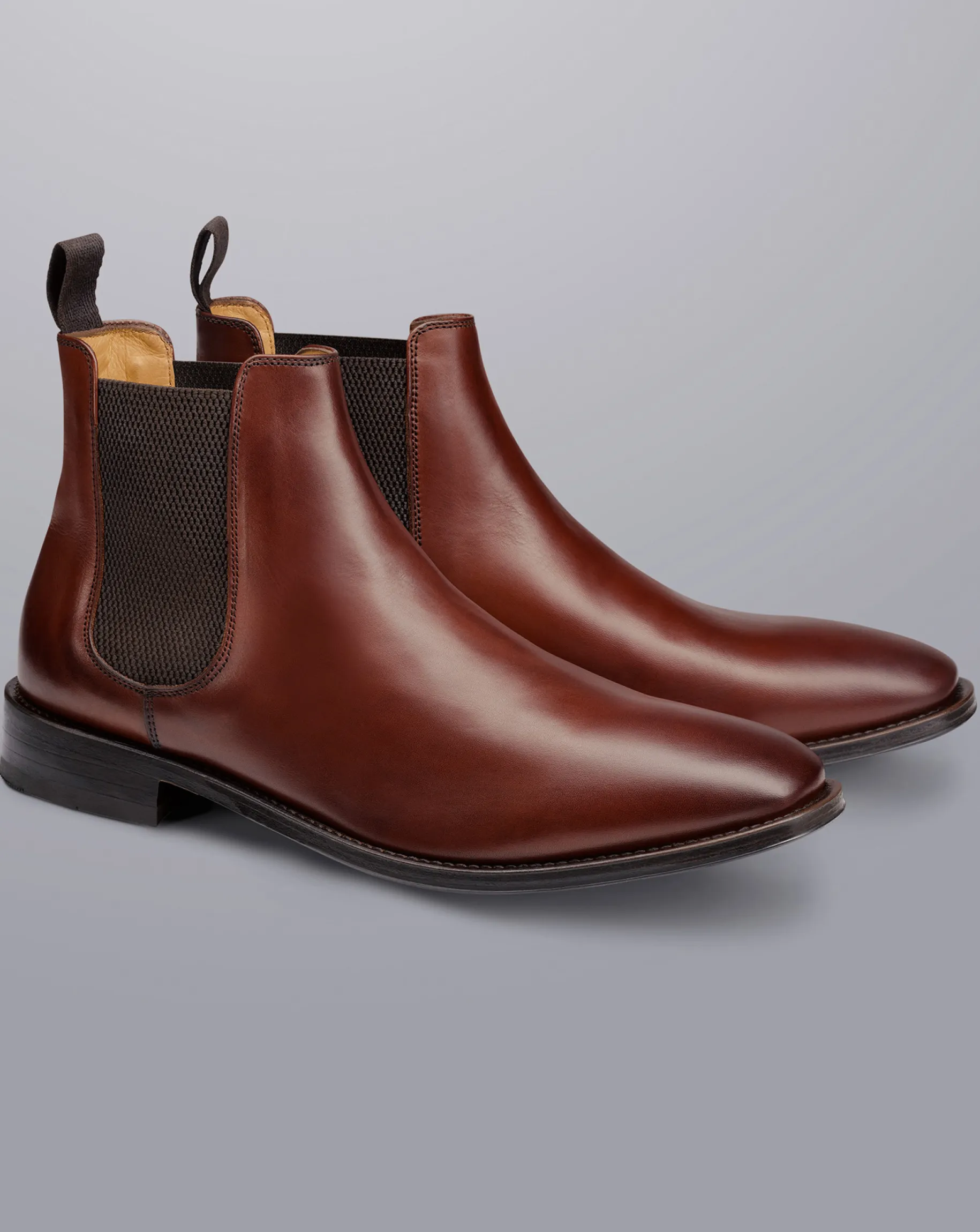 Boots|Brown Shoes<Charles Tyrwhitt Leather Chelsea Boots - Chestnut Brown