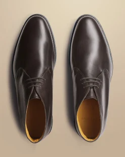 Boots|Brown Shoes<Charles Tyrwhitt Leather Chukka Boots - Dark Chocolate