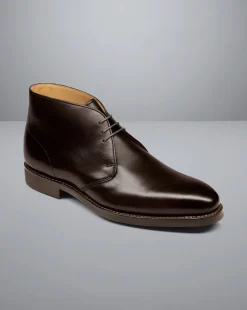Boots|Brown Shoes<Charles Tyrwhitt Leather Chukka Boots - Dark Chocolate