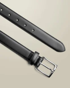 Seasonal Looks|Belts & Suspenders<Charles Tyrwhitt Leather Formal Belt - Black