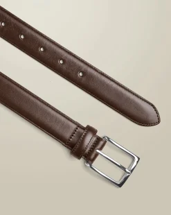 Belts & Suspenders|Leather Goods<Charles Tyrwhitt Leather Formal Belt - Chocolate Chocolate Brown