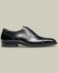 Smart Shoes|Black Shoes<Charles Tyrwhitt Leather Oxford Brogue Shoes - Black
