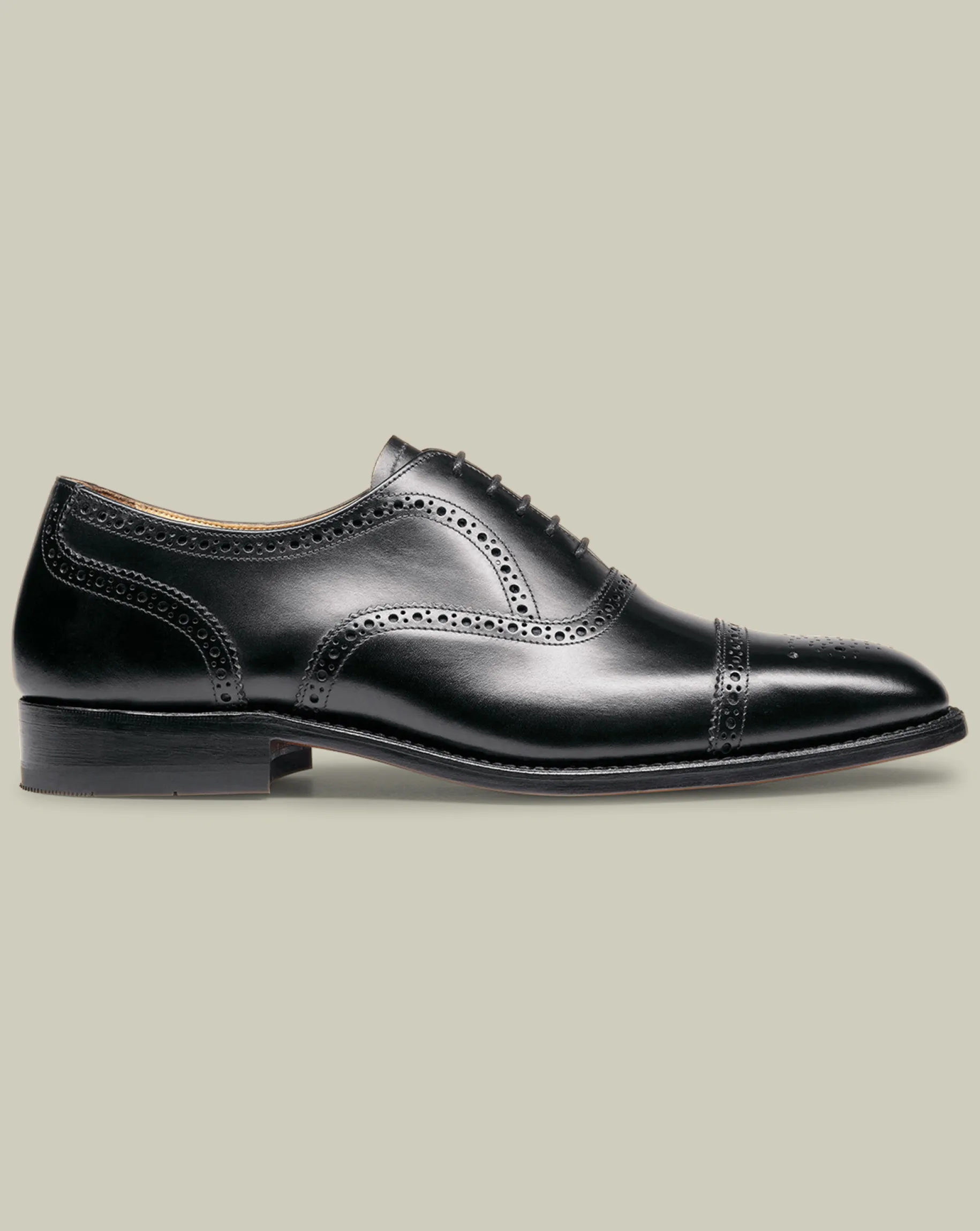 Smart Shoes|Black Shoes<Charles Tyrwhitt Leather Oxford Brogue Shoes - Black