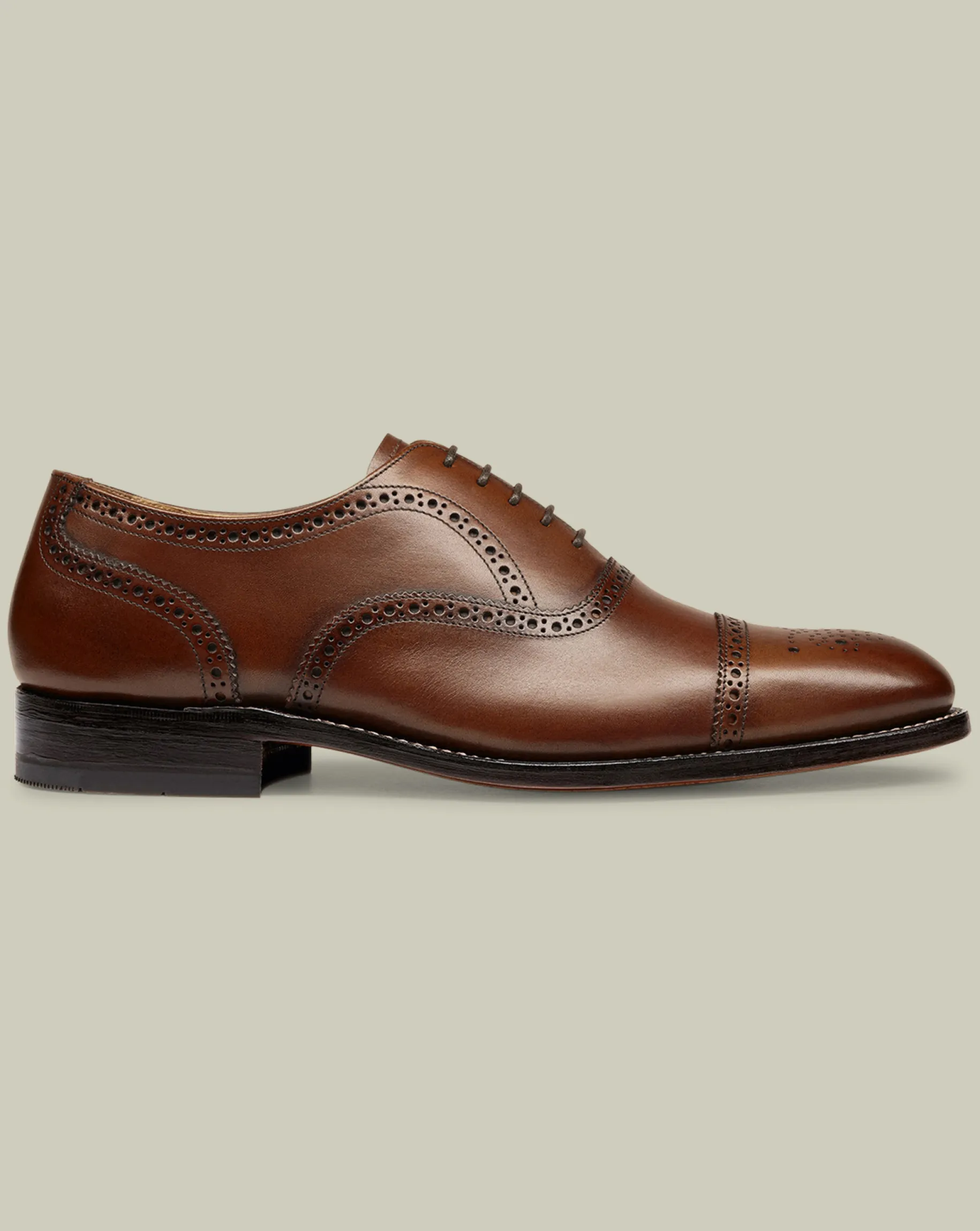 Smart Shoes|Brown Shoes<Charles Tyrwhitt Leather Oxford Brogue Shoes - Dark Tan