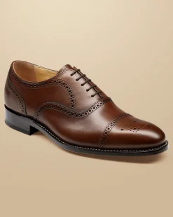 Smart Shoes|Brown Shoes<Charles Tyrwhitt Leather Oxford Brogue Shoes - Dark Tan
