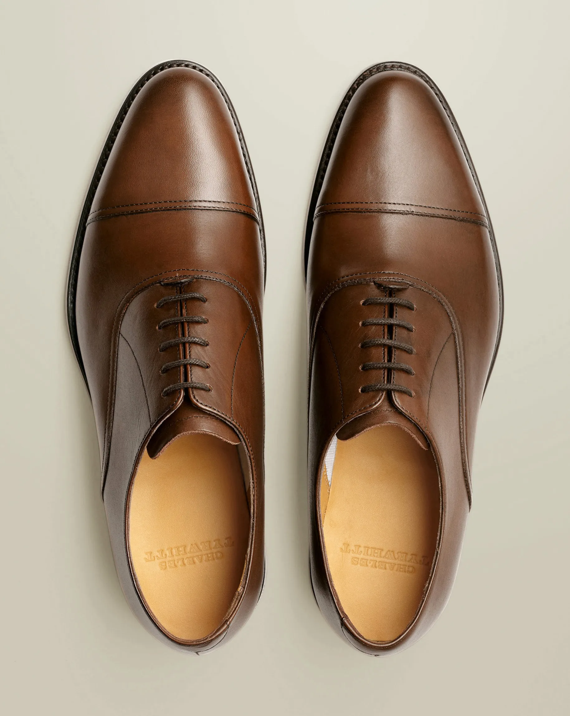 Smart Shoes|Brown Shoes<Charles Tyrwhitt Leather Oxford Shoes - Dark Tan