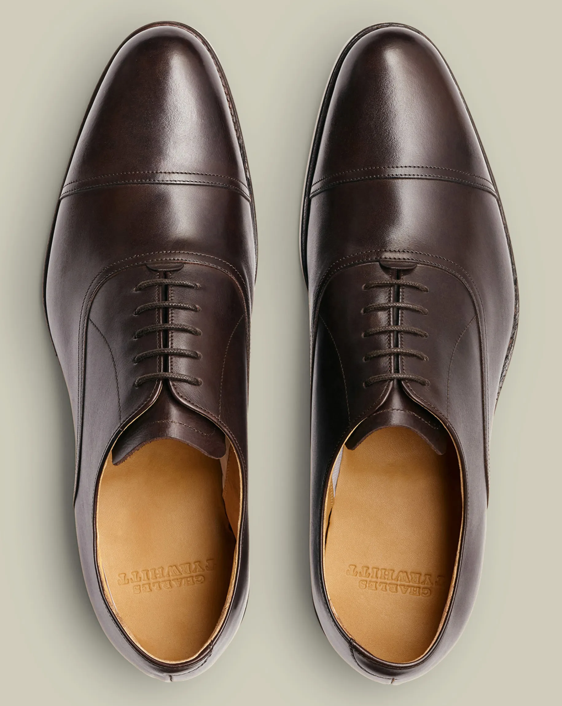 Smart Shoes|Brown Shoes<Charles Tyrwhitt Leather Oxford Shoes - Dark Chocolate