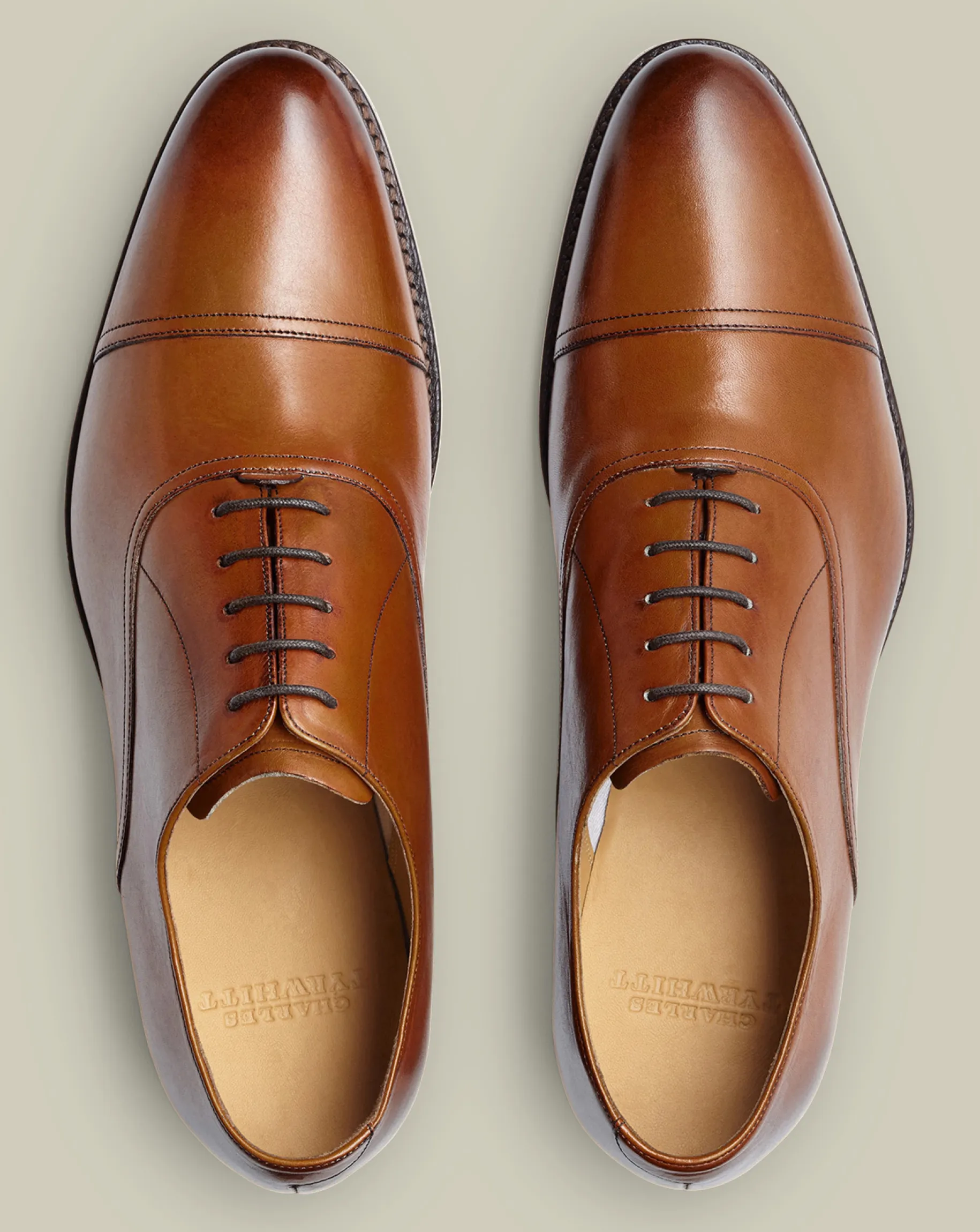 Smart Shoes|Brown Shoes<Charles Tyrwhitt Leather Oxford Shoes - Tan