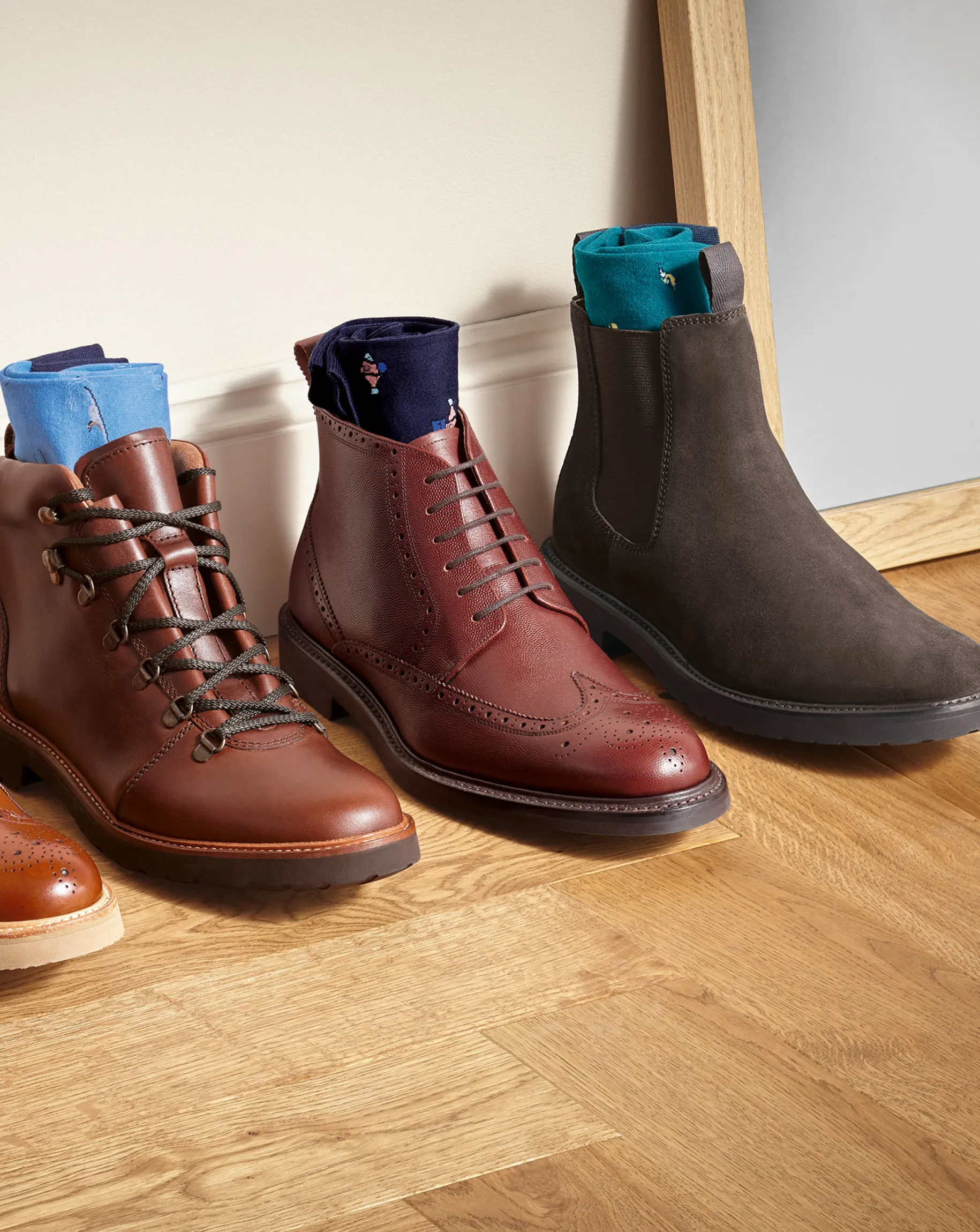 Boots|Brown Shoes<Charles Tyrwhitt Leather Rubber Sole Boots - Dark Tan