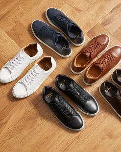Golf Collection|Sneakers<Charles Tyrwhitt Leather Sneakers - Black
