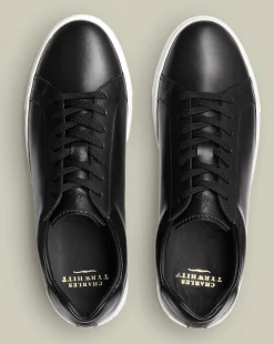 Golf Collection|Sneakers<Charles Tyrwhitt Leather Sneakers - Black
