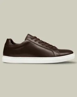 Sneakers|Brown Shoes<Charles Tyrwhitt Leather Sneakers - Dark Chocolate