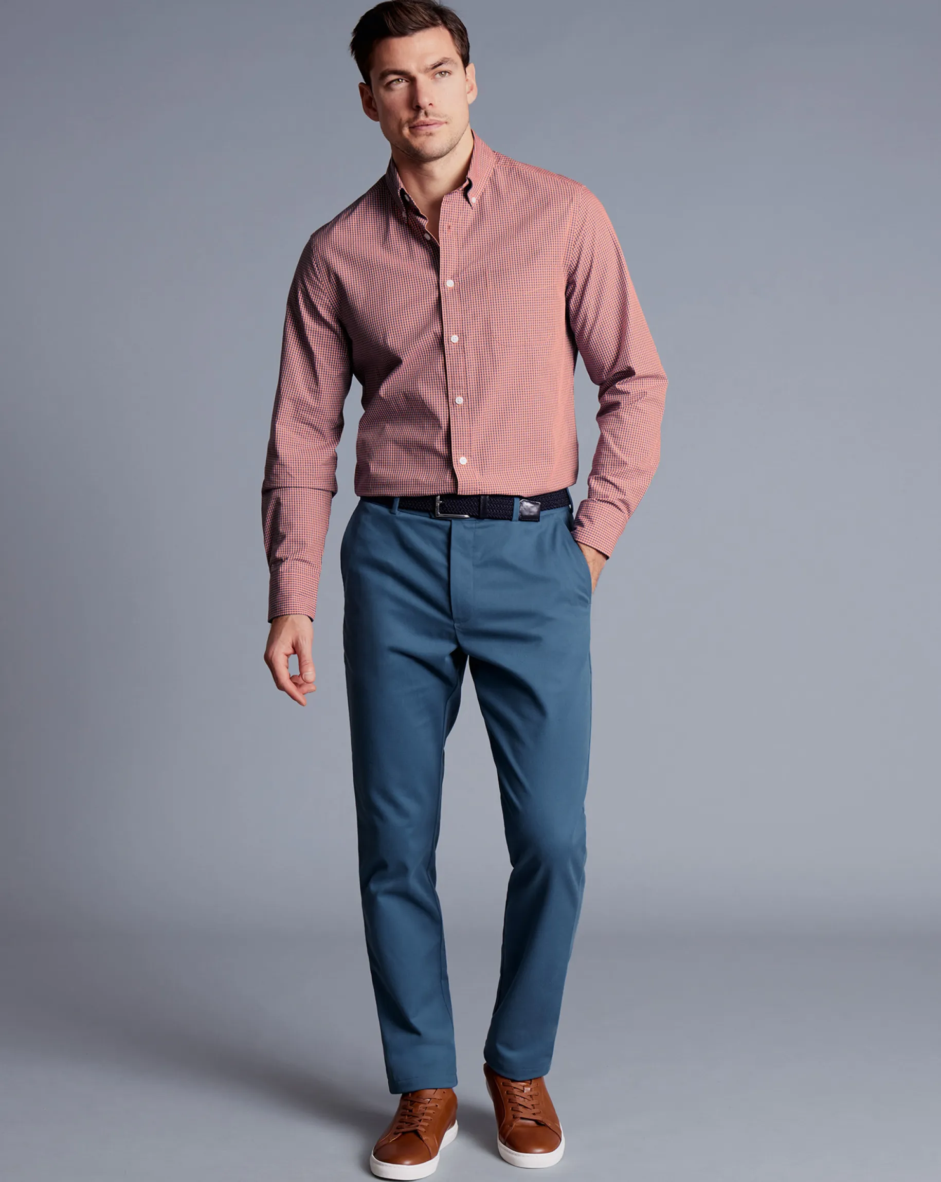 Sneakers|Brown Shoes<Charles Tyrwhitt Leather Sneakers - Dark Tan