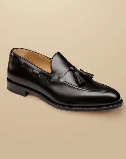 Loafers|Black Shoes<Charles Tyrwhitt Leather Tassel Loafers - Black
