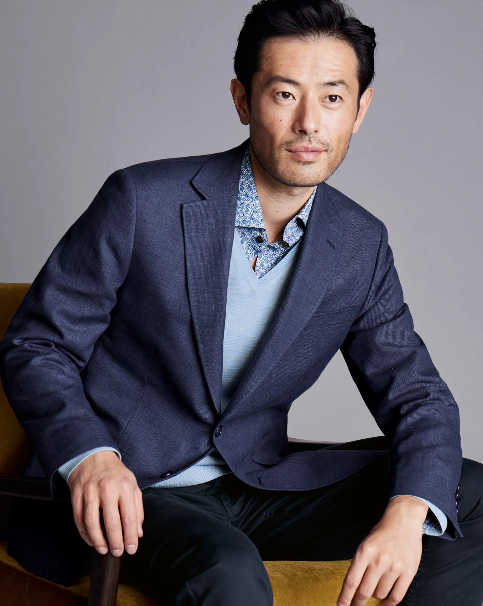 Coats & Jackets|Blazers<Charles Tyrwhitt Linen Cotton Jacket - Blue Indigo