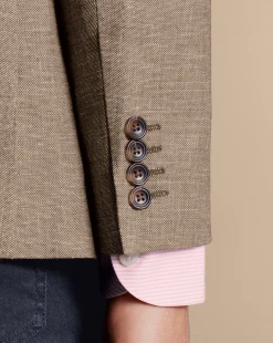 Linen Jackets|Races<Charles Tyrwhitt Linen Cotton Jacket - Taupe