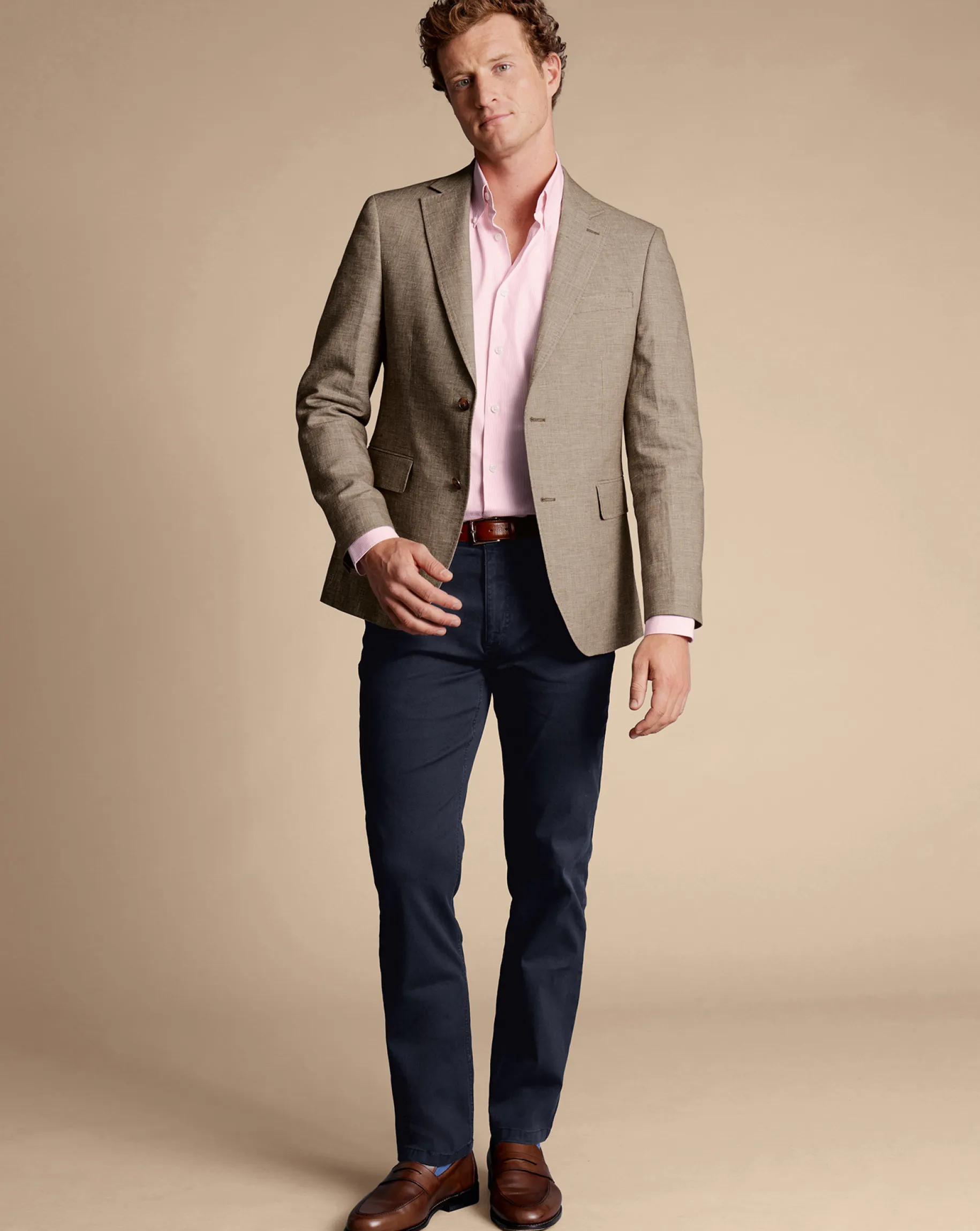 Linen Jackets|Races<Charles Tyrwhitt Linen Cotton Jacket - Taupe