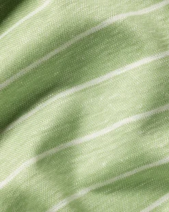 Shirt Sale|Polos<Charles Tyrwhitt Linen Cotton Stripe Polo - Green