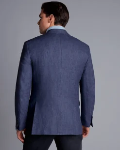 Coats & Jackets|Blazers<Charles Tyrwhitt Linen Jacket - Ocean Blue