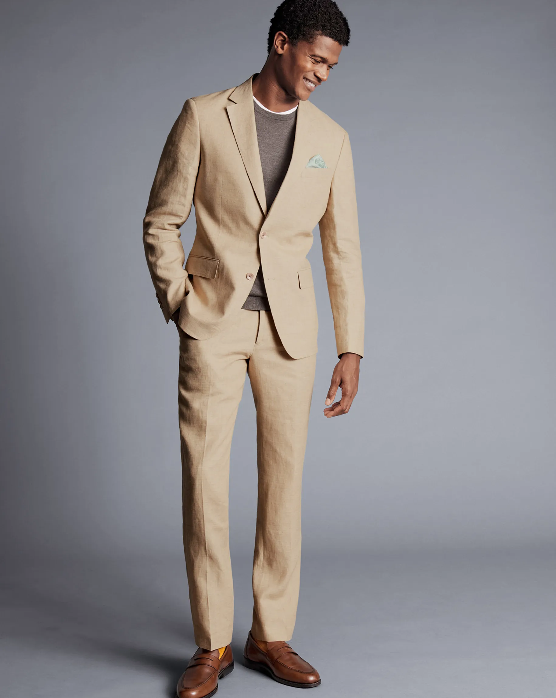 Coats & Jackets|Blazers<Charles Tyrwhitt Linen Jacket - Stone