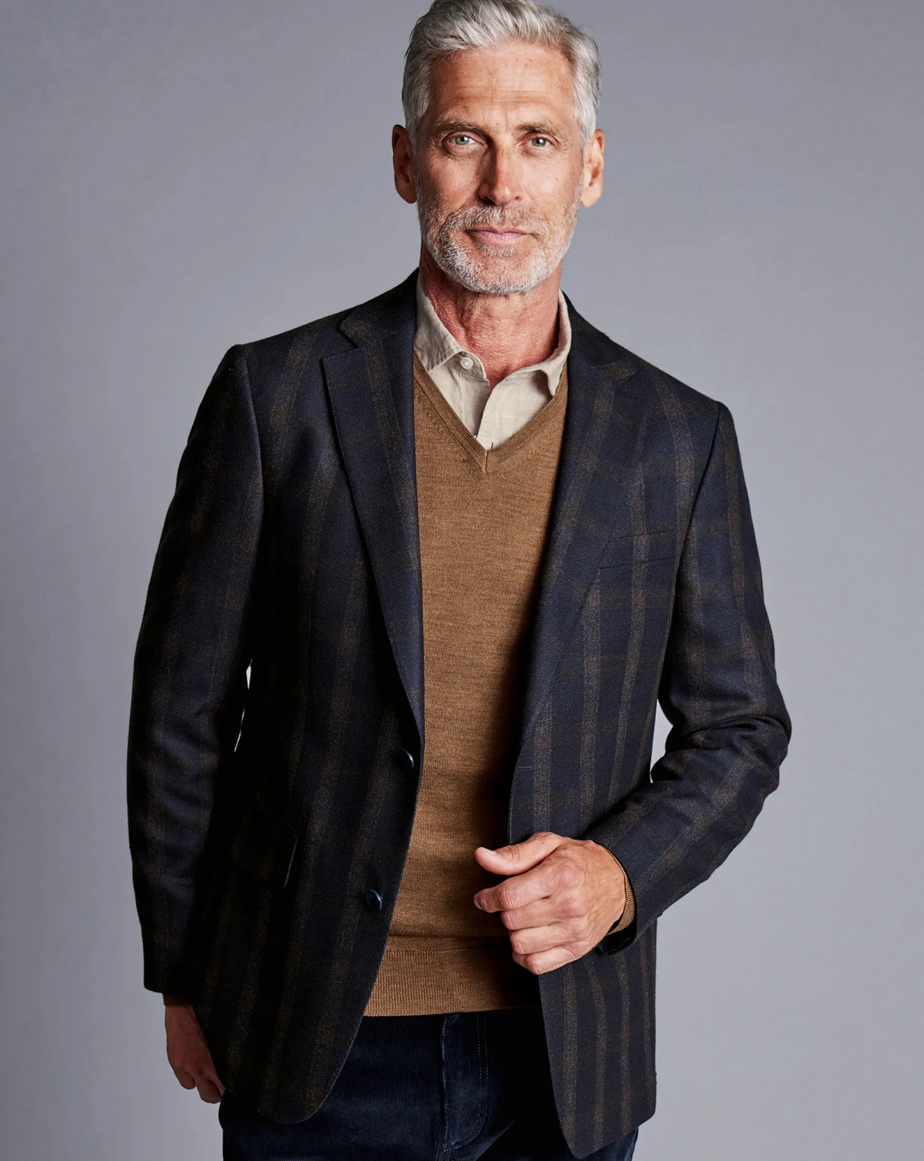 Coats & Jackets|Blazers<Charles Tyrwhitt Luxury Italian Check Jacket - Navy